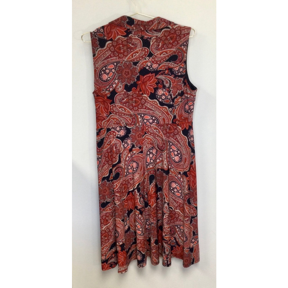 Women's Tommy Hilfiger Dress, Size Large , Red and Navy Paisley - Picture 3 of 11